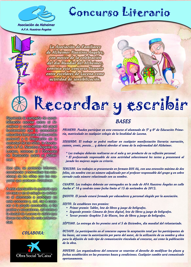 CONCURSO LITERARIO «RECORDAR Y ESCRIBIR»